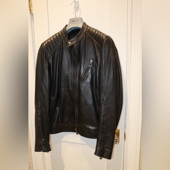 NWOT Men’s Belstaff V Racer Slim Fit Leather Jacket Size IT 52 - Picture 4 of 7